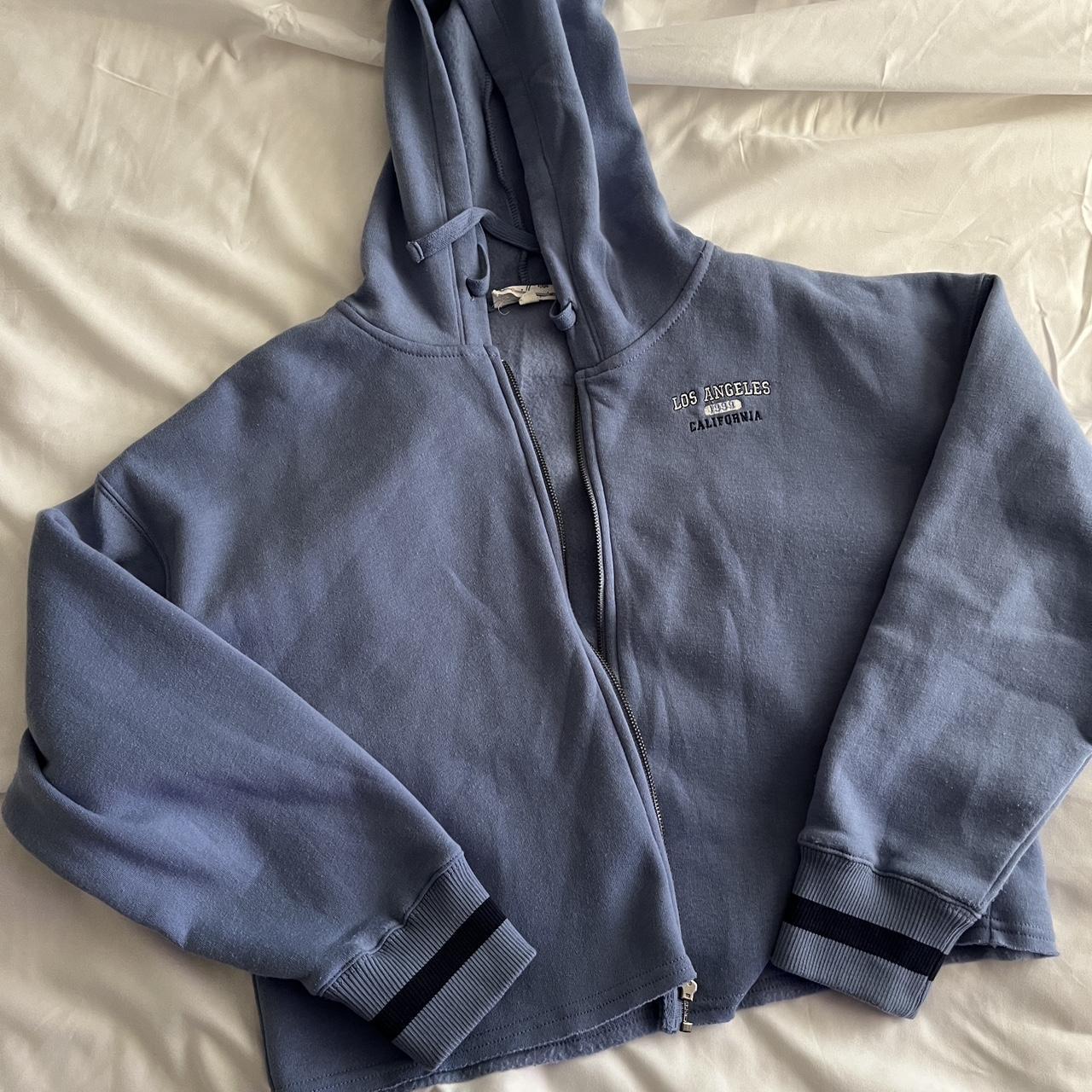 Oversized blue fleece zip-up. Can be worn as a size... - Depop