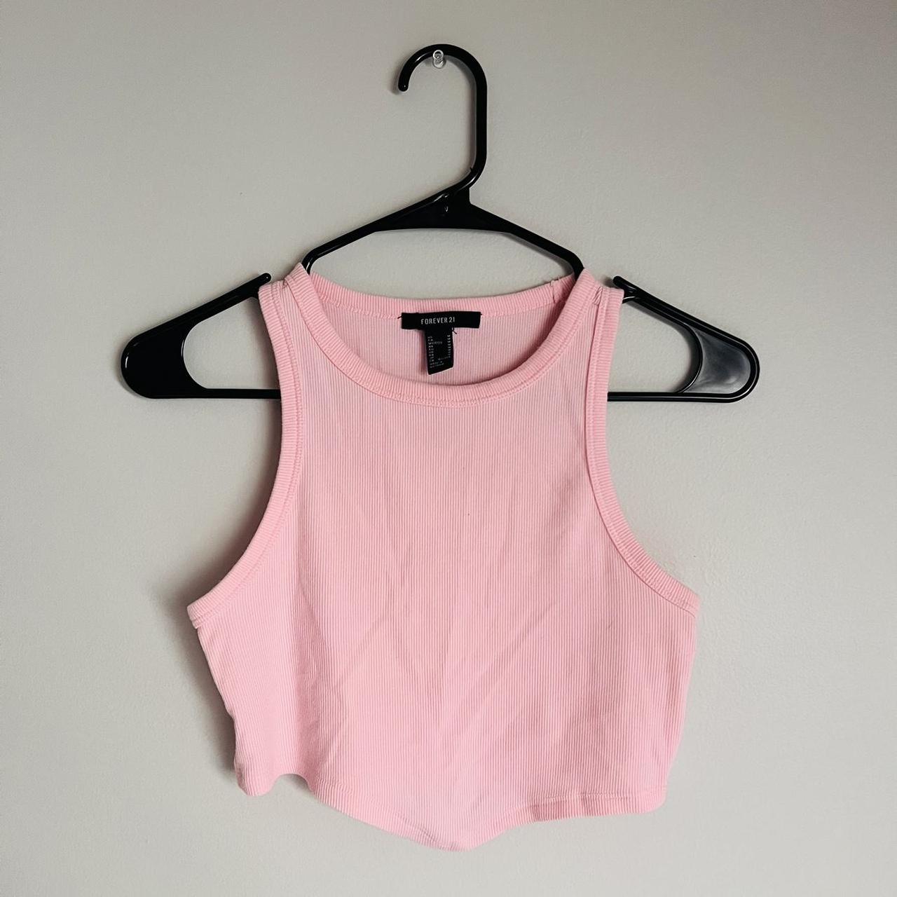 forever 21 baby pink crop tank top Depop