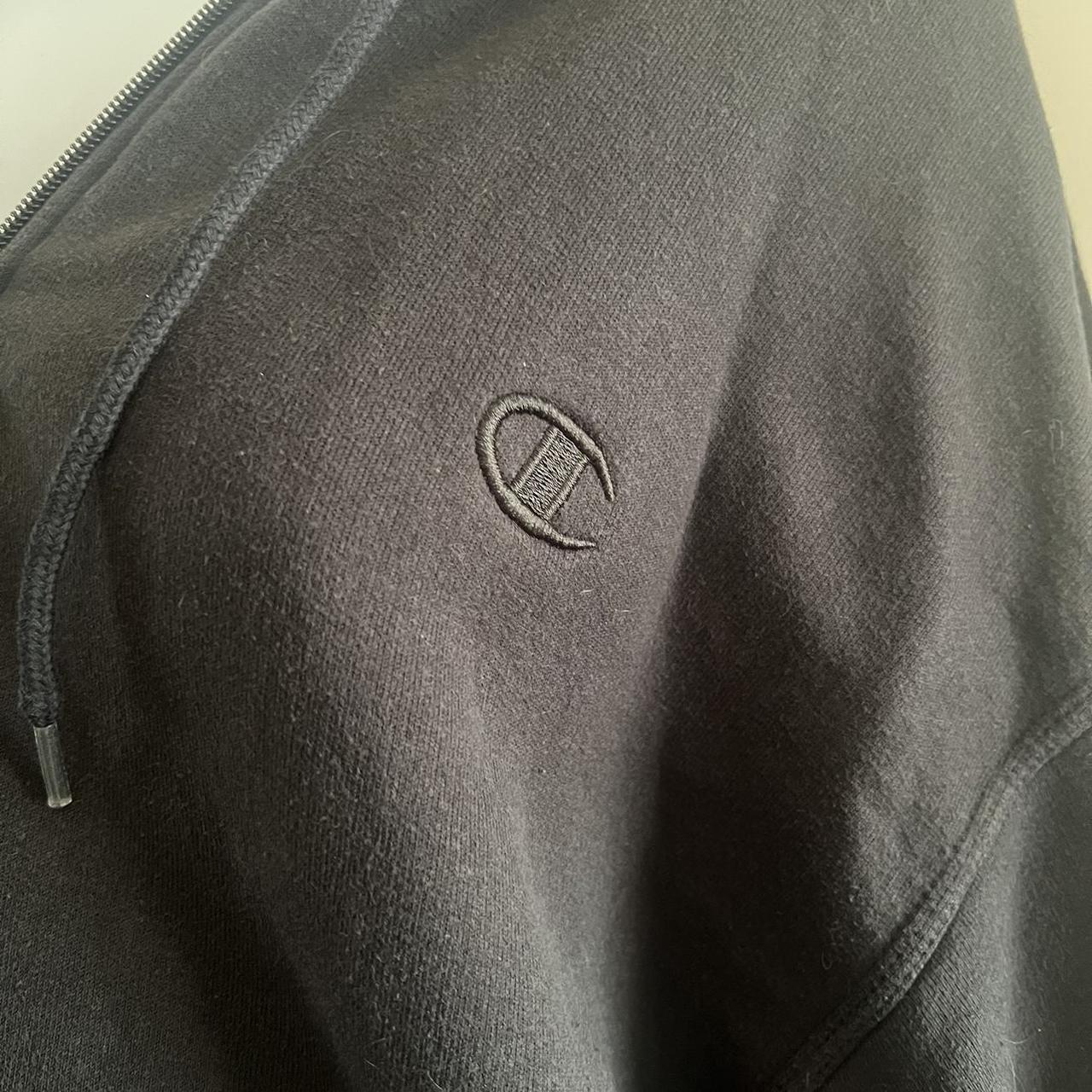 black champion oversized zip up hoodie super... - Depop