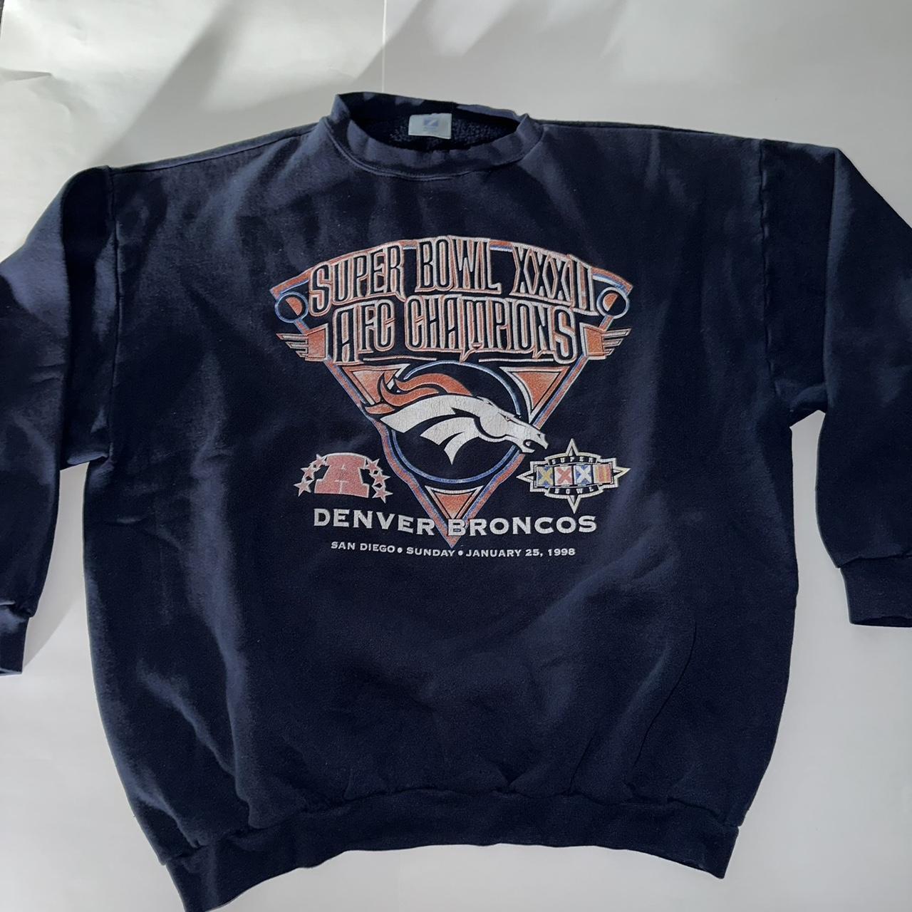 VTG Denver Broncos Sweatshirt Super Bowl 32 Large Made in USA