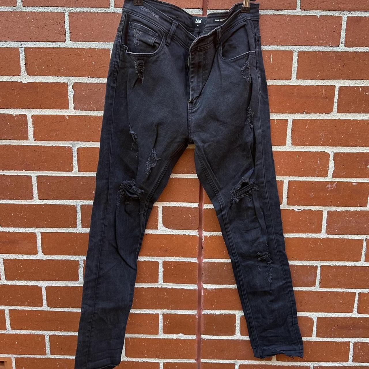 LEE Black/Charcoal Ripped Jeans Size 32 🌟Instant... Depop