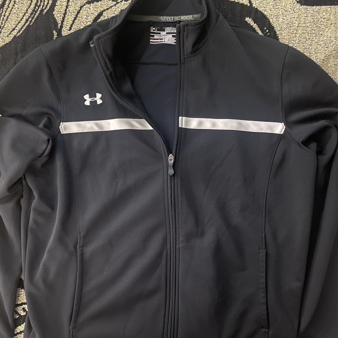 Under Armour Men's White and Black Jacket | Depop