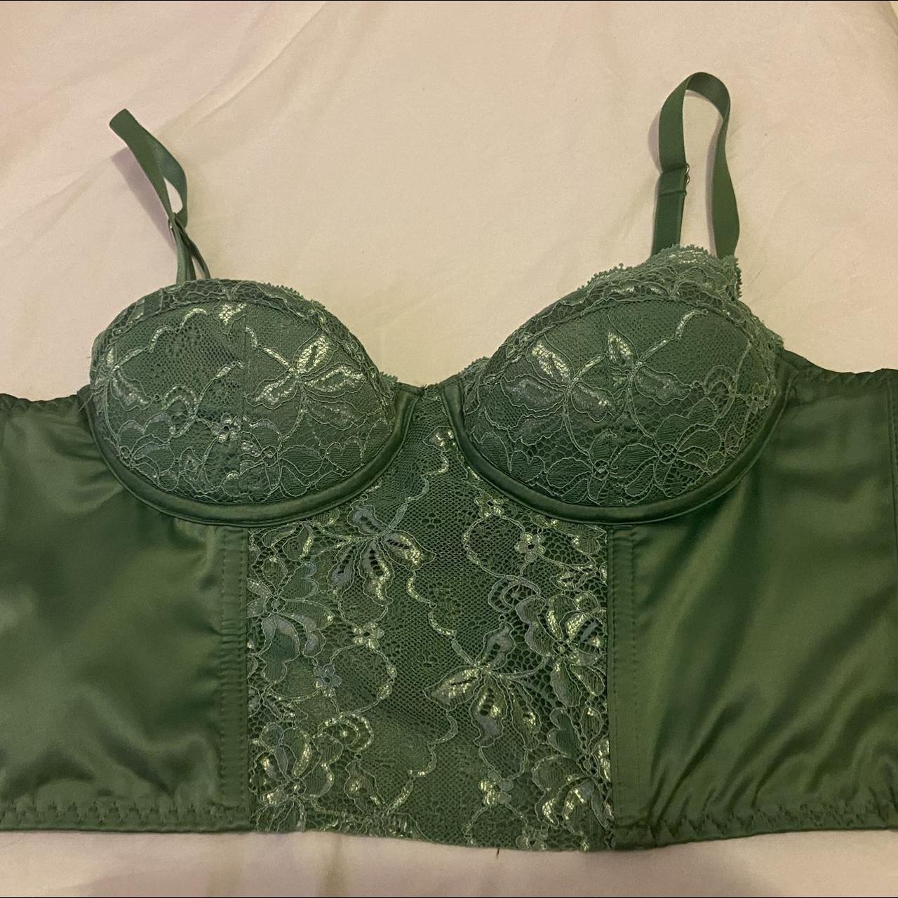 Urban outfitters green corset top •Size small •Only... Depop
