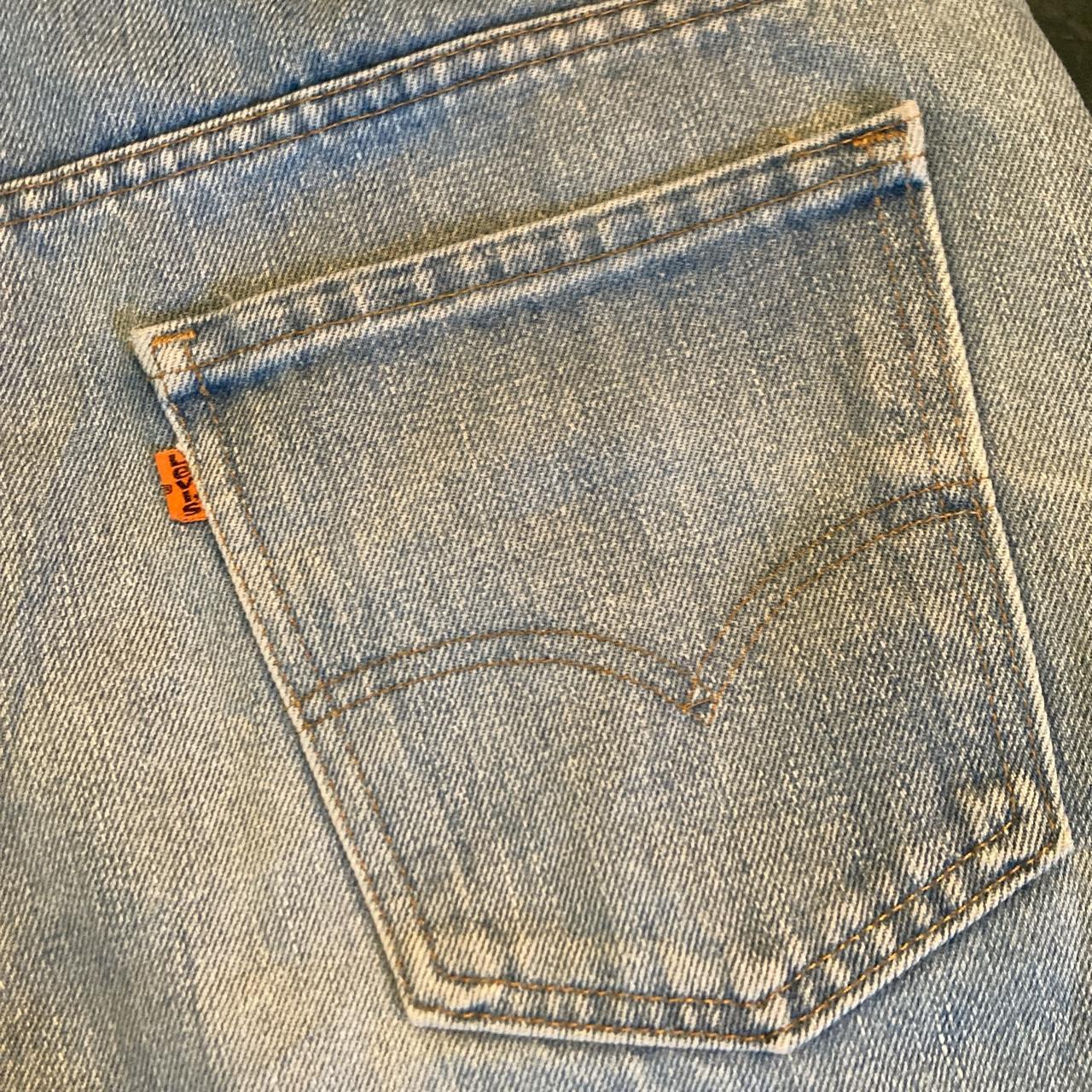 LVC Levi's Vintage 70's Orange 🍊 Tab Denim Button - Depop