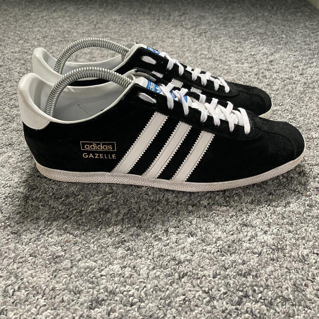 Mens black adidas gazelle og trainers best sale