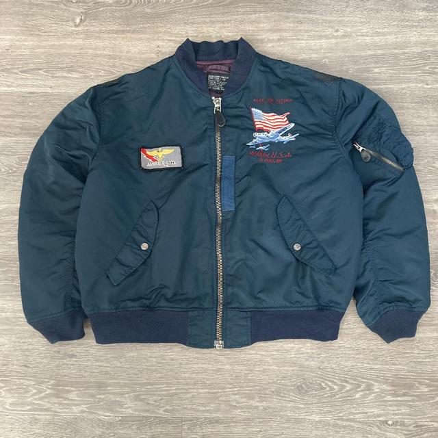 VTG Avirex Denim Jacket Light Blue 100% Cotton Made | Depop