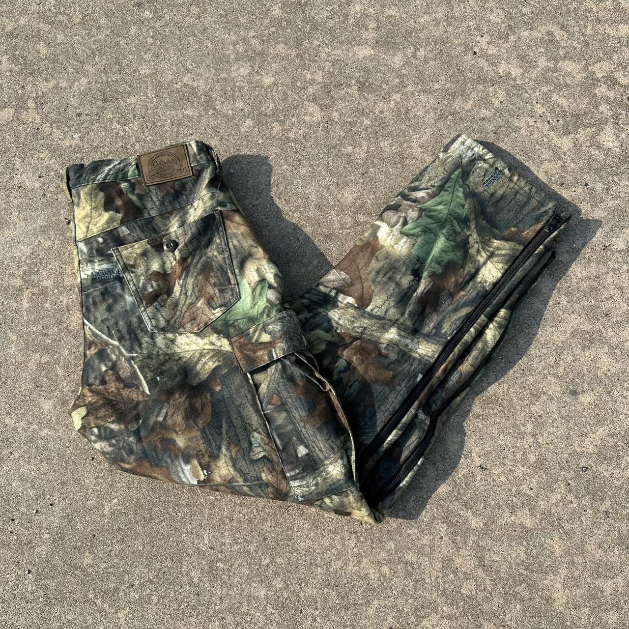 Camo Pants Cabelas winter camo pants with zippers... Depop
