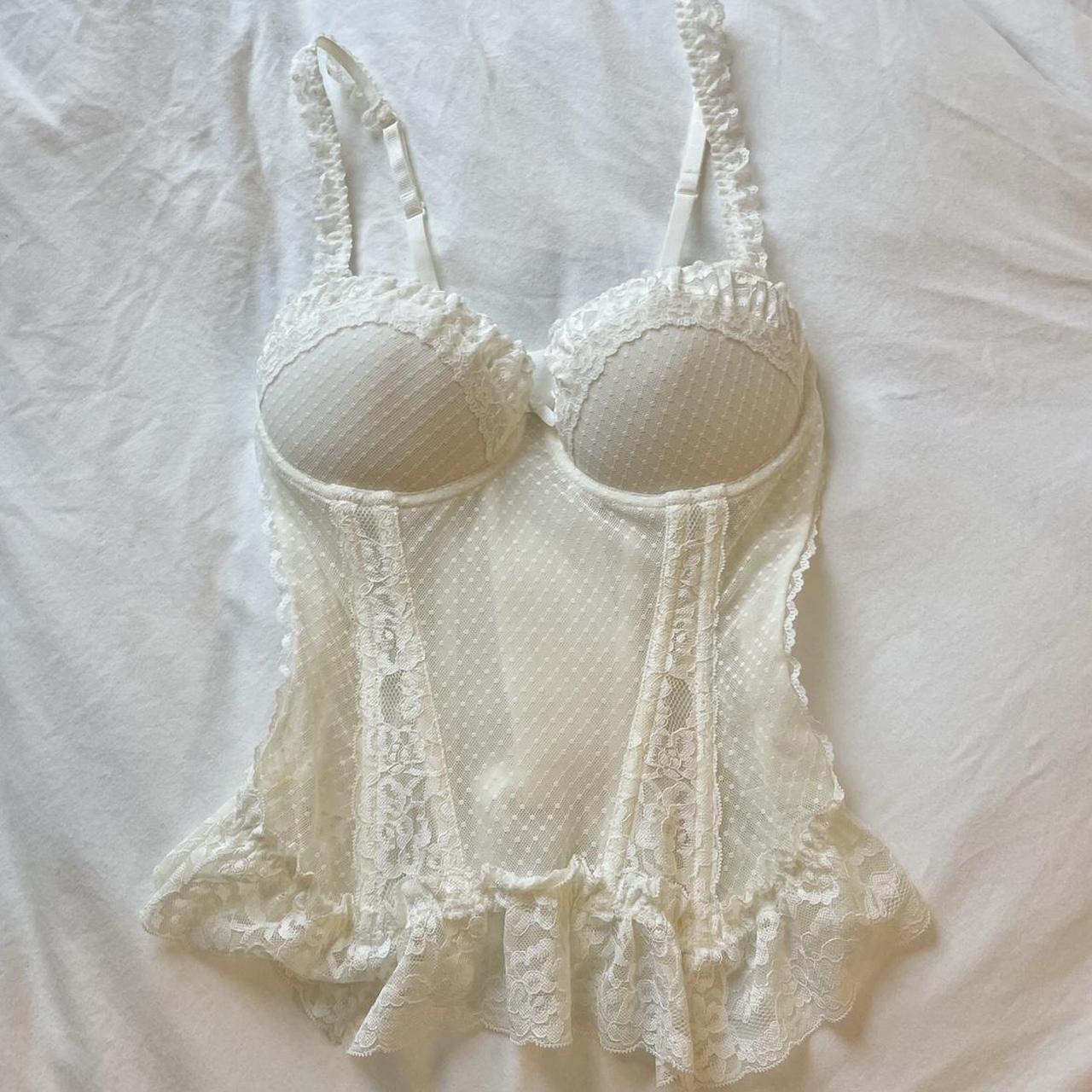 Cream corset top, size S (34-36B/C). Beautiful lace,... - Depop