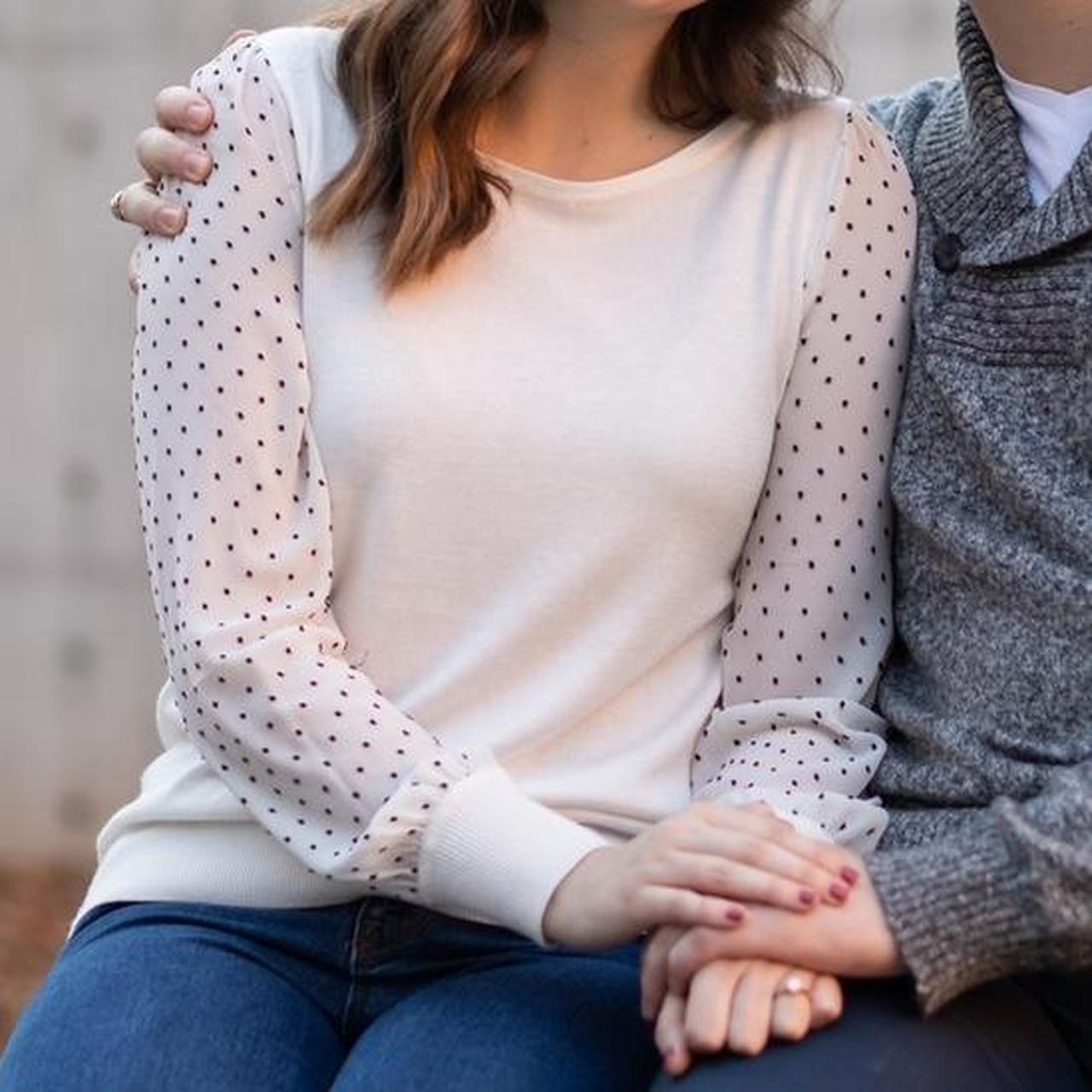 Loft polka dot sweater best sale