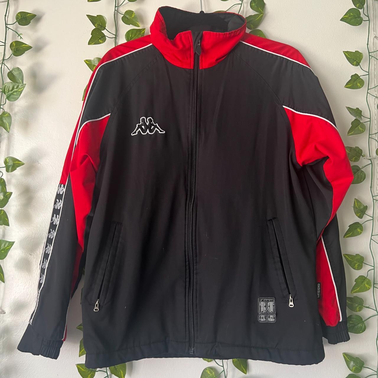 Kappa tape track jacket red and black lightweight. Depop