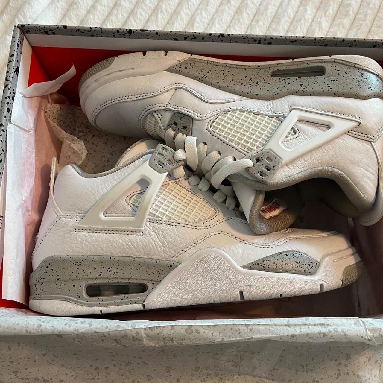jordans grey and white junior