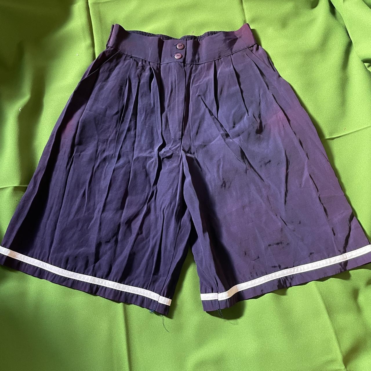 vintage 80s shorts purple + high waisted... - Depop