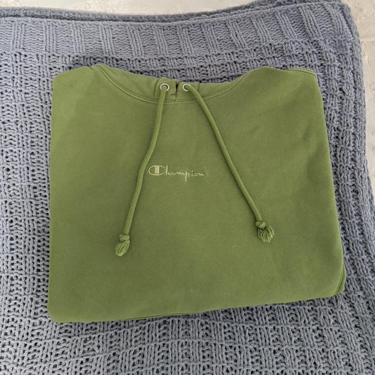 Green Champion Hoodie - great condition - from urban - Depop