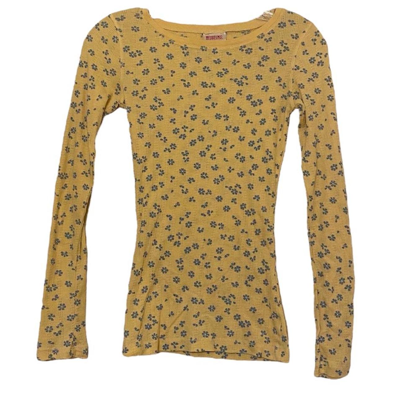 Mossimo Women's Yellow and Blue Shirt