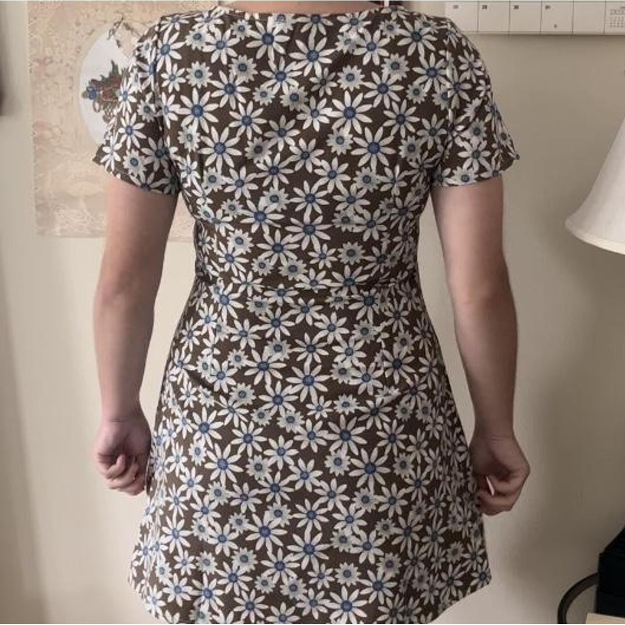 Delia???s by Dolls Kill Blue and Brown floral Dress.... Depop