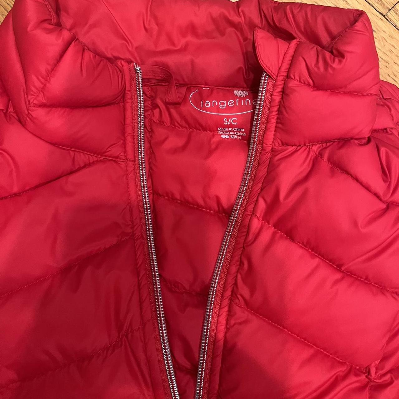 tangerine brand red puffer vest size s vest puffer... Depop