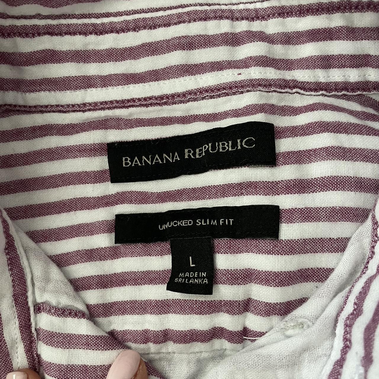 banana republic button up shirt -size large -it’s... - Depop