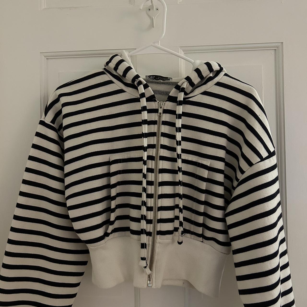 ★ZARA★ STRIPED HOODIE STRIPED HOODED SWEATSHIRT - Red | ZARA United States