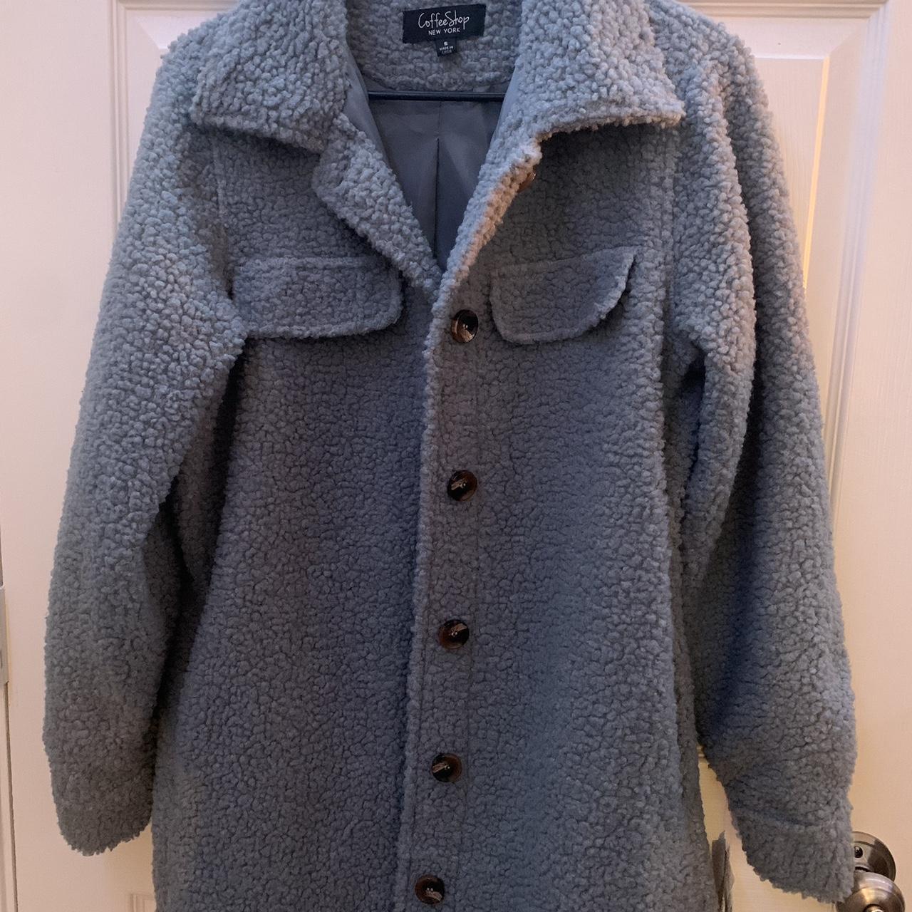 Brand new light blue teddy bear coat. Super cute and... - Depop