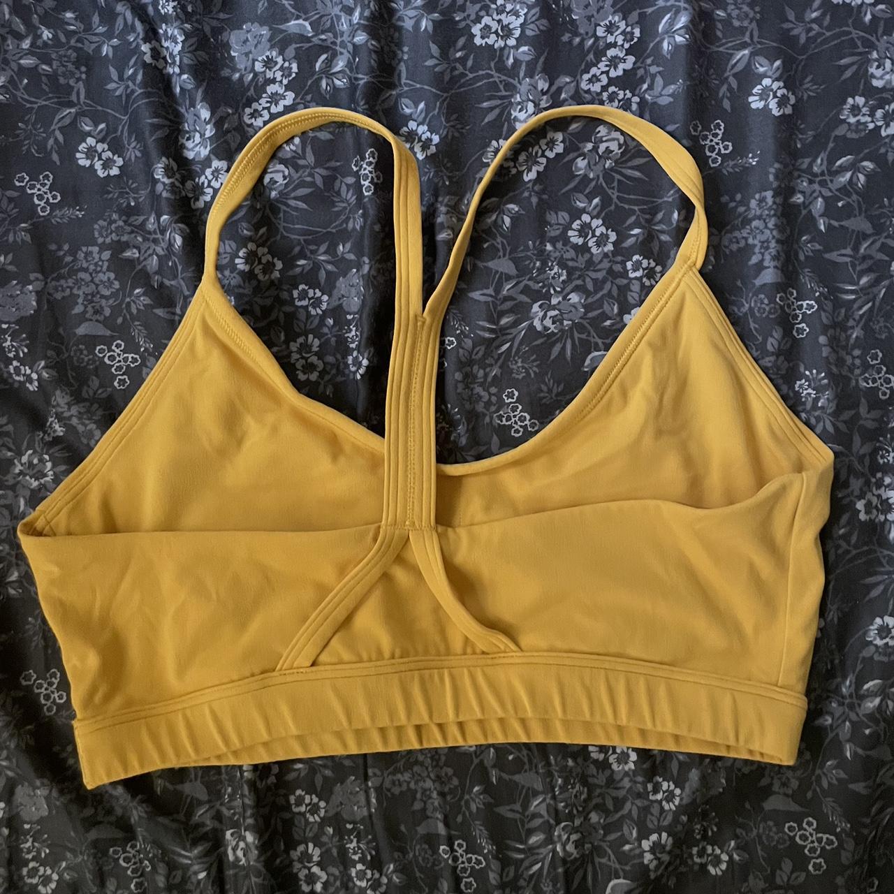 Gymshark Sports Bra Size: small Color: yellow No... - Depop