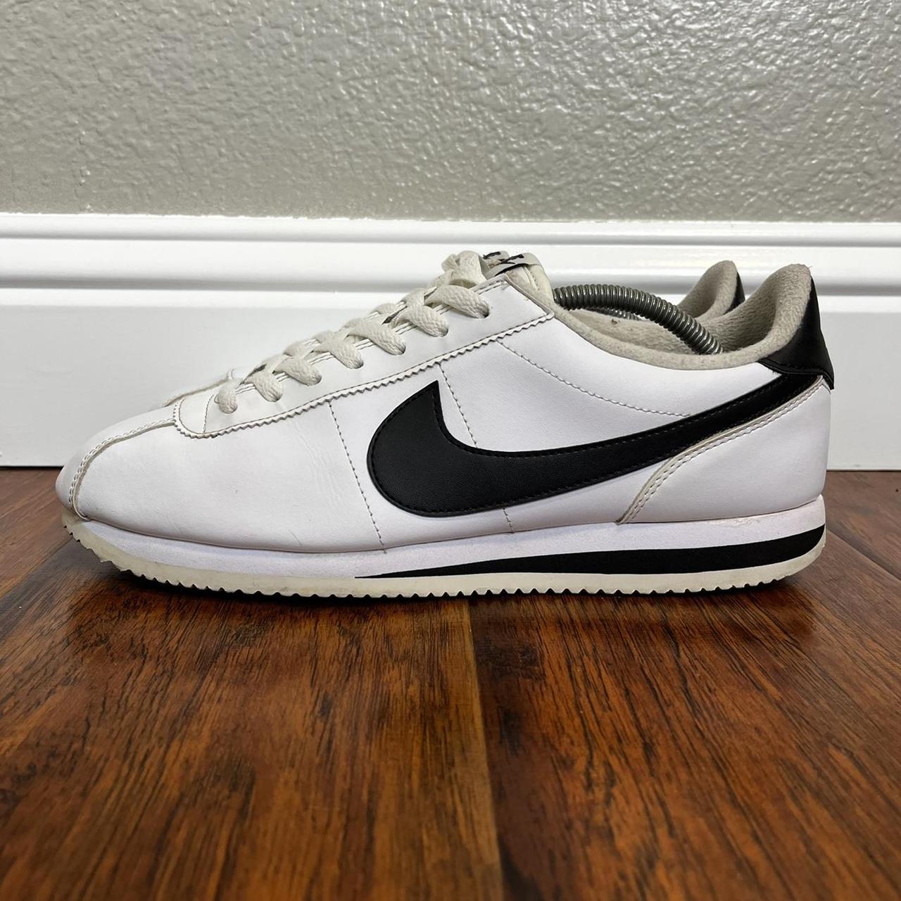 Nike Cortez Basic Leather White Black Classic Panda... - Depop