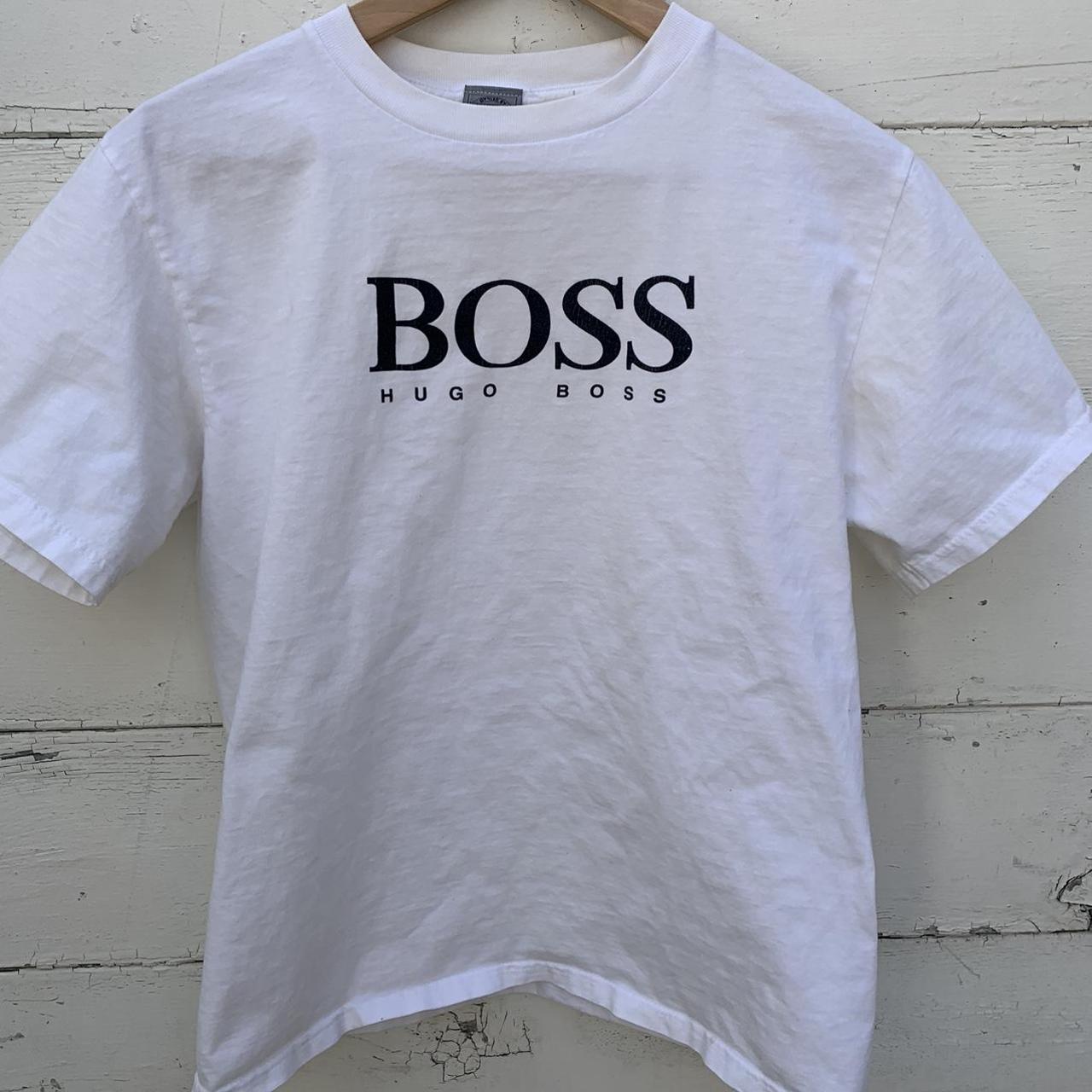 Hugo Boss Men's White T-shirt | Depop