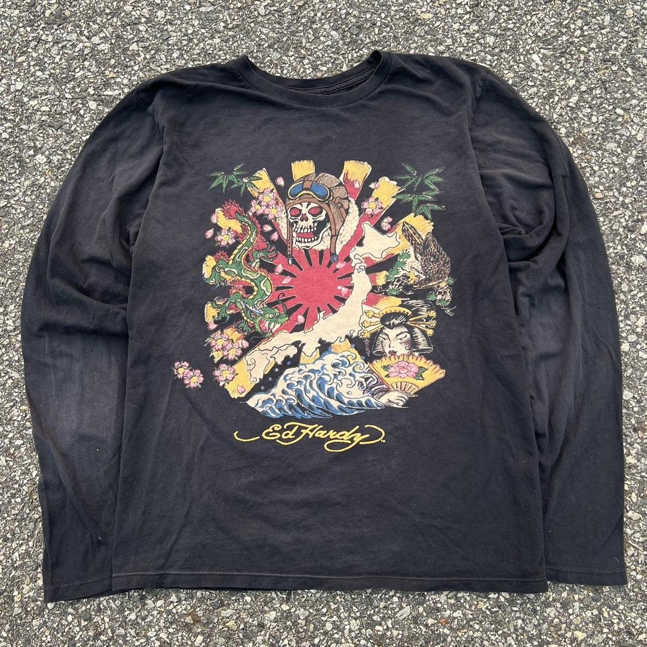 Ed Hardy Men's Black Shirt | Depop