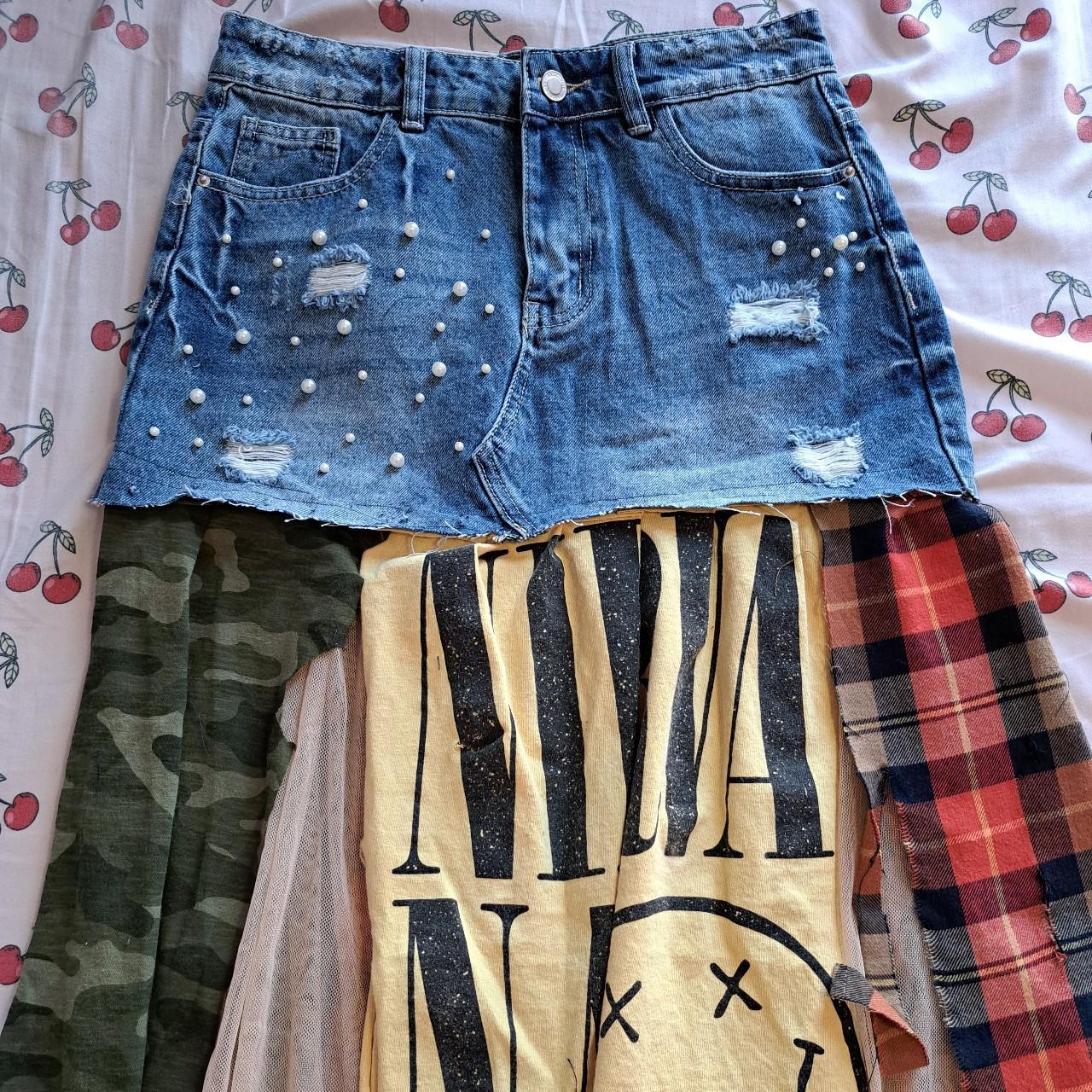 handmade upcycled maxi denim skirt ️ - size Small... - Depop