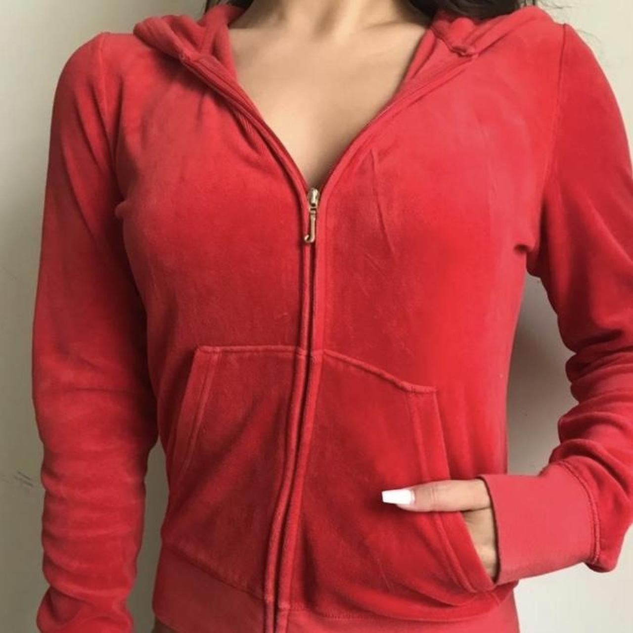Juicy Couture Women's Red and Gold Jacket Depop