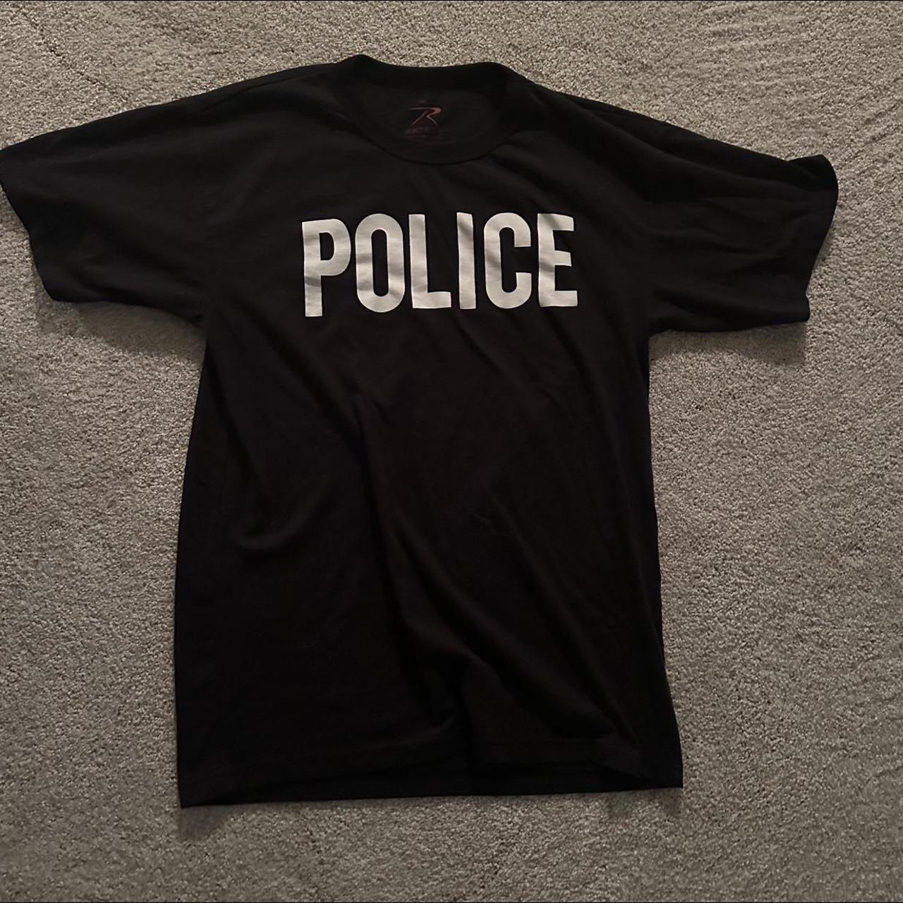 Vintage Black Police Shirt size large no flaws,... - Depop