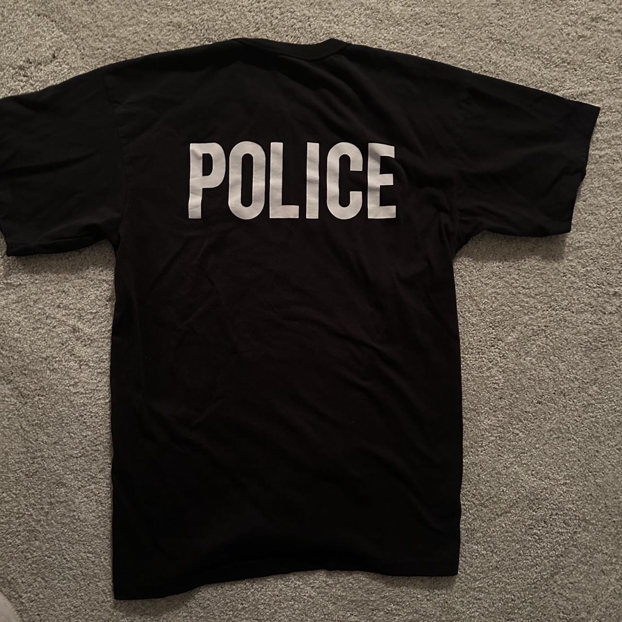 Vintage Black Police Shirt size large no flaws,... - Depop