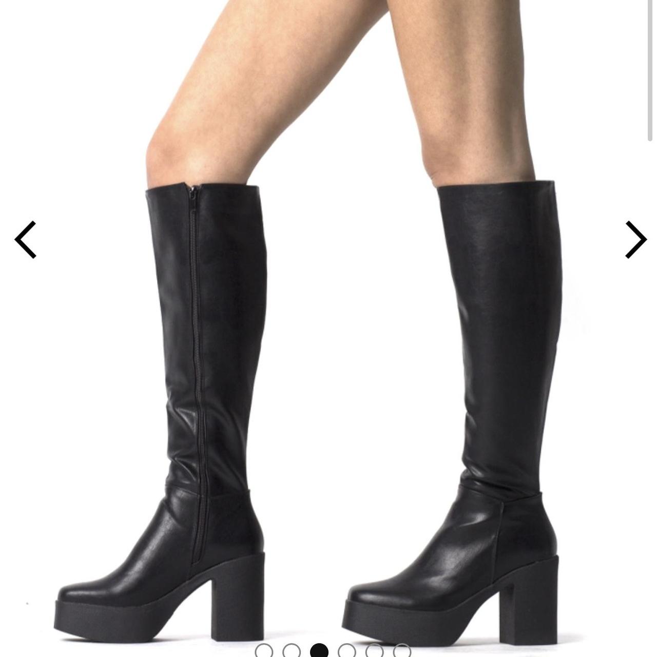 slick nicks knee high platform boots lamoda