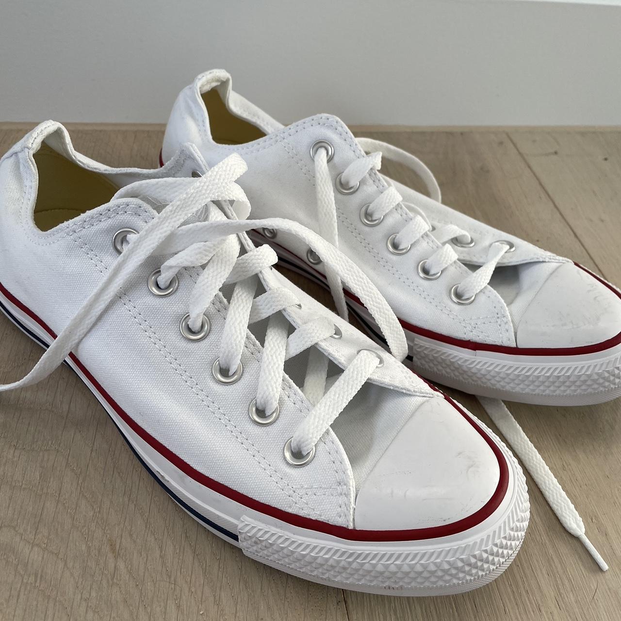 White Converse Never Worn Size 40 - Depop