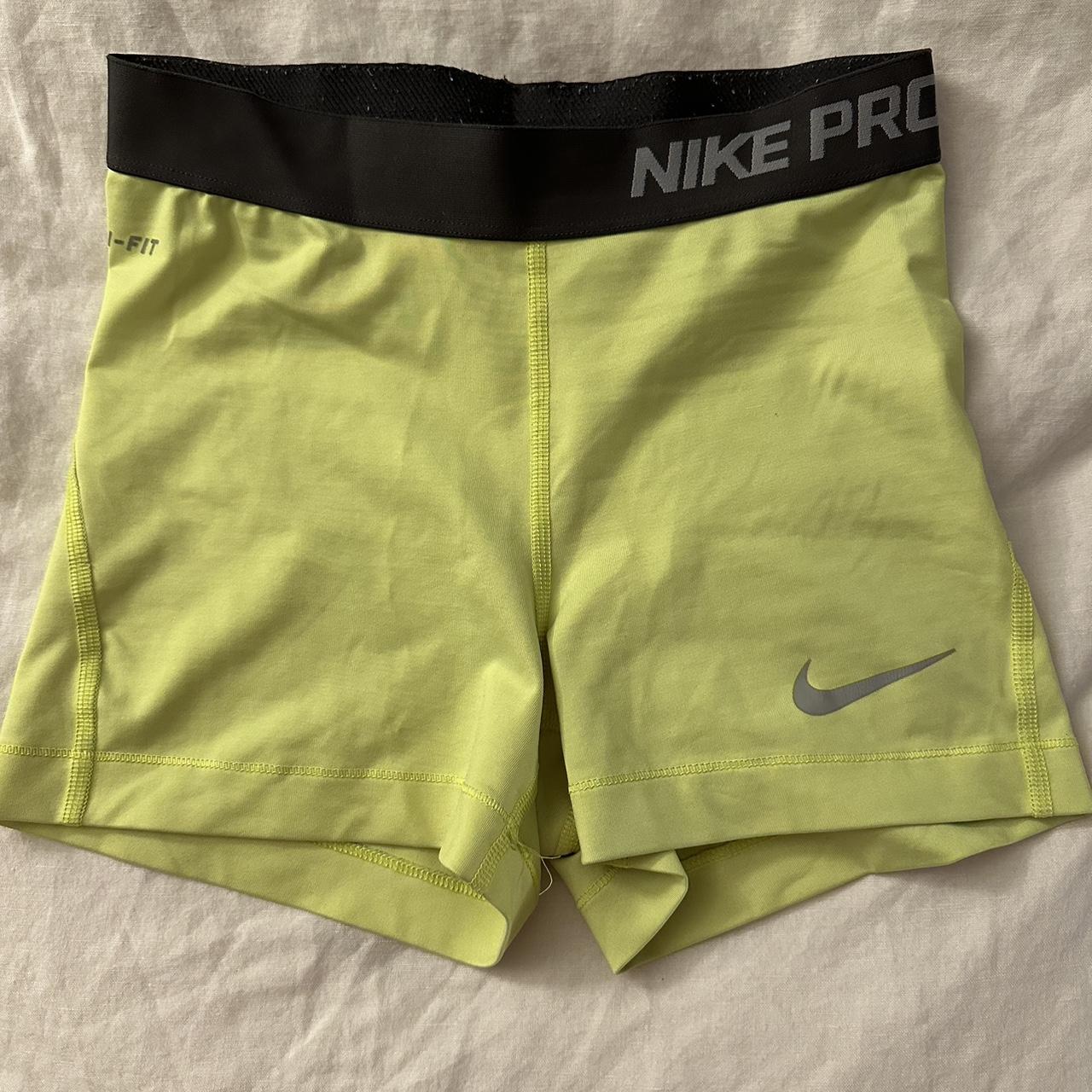 neon yellow nike pros with gray band- size S, only...