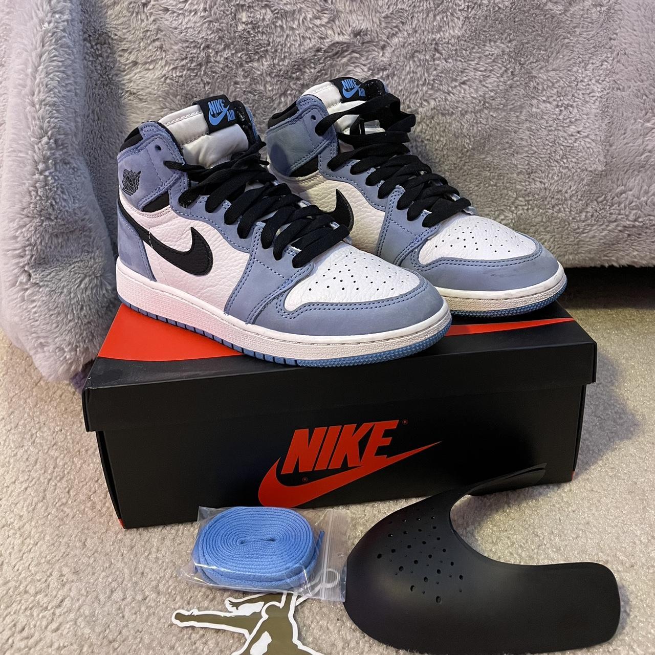 Air Jordan 1 retro high OG GS, university blue SIZE:... - Depop