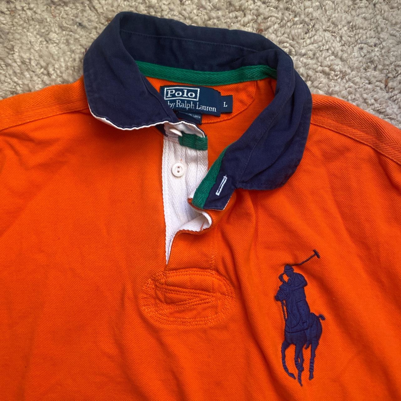 Mens Orange Ralph Lauren Polo Size Large Sematary Depop