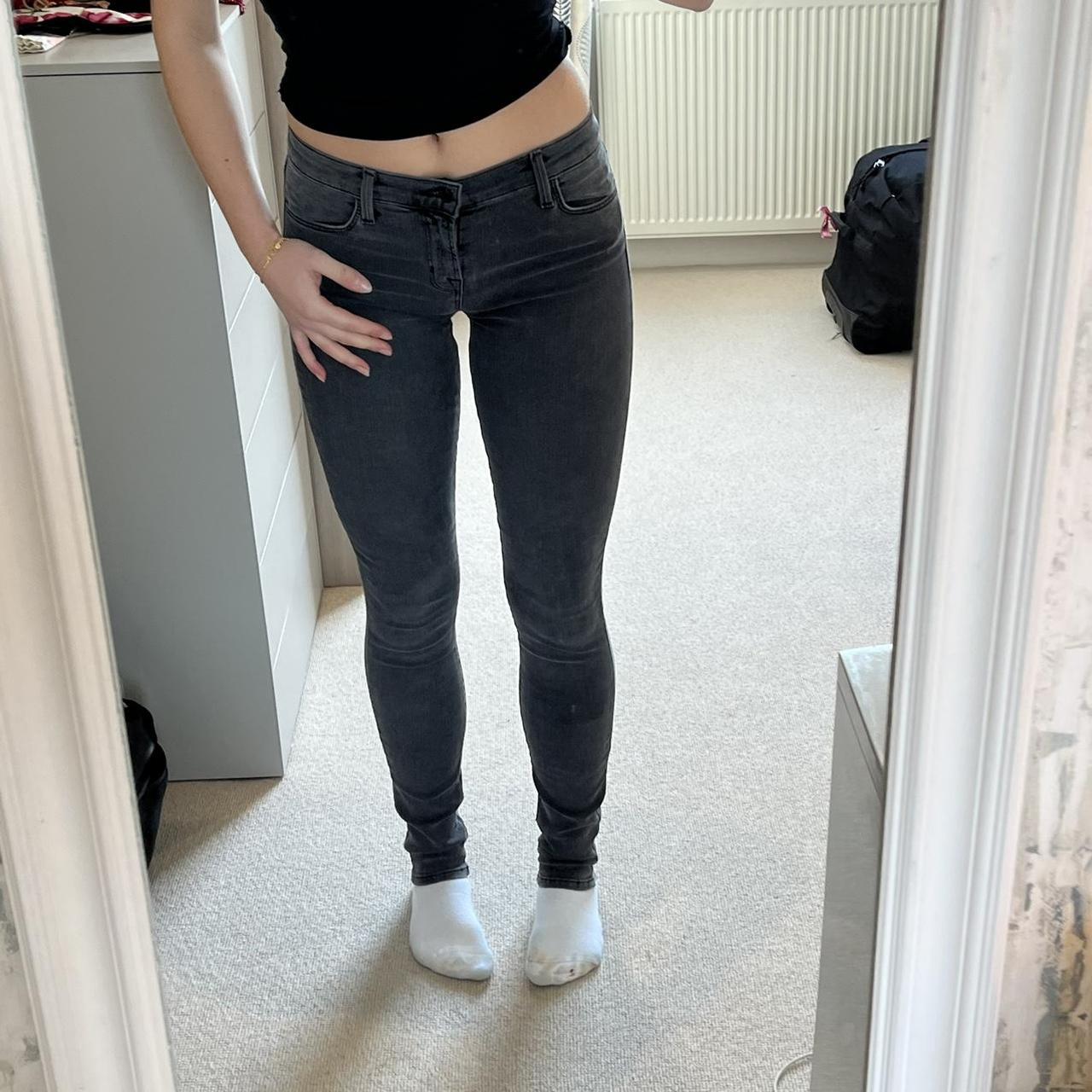 J Brand Mid-Rise retail Super Skinny Grey Jeans