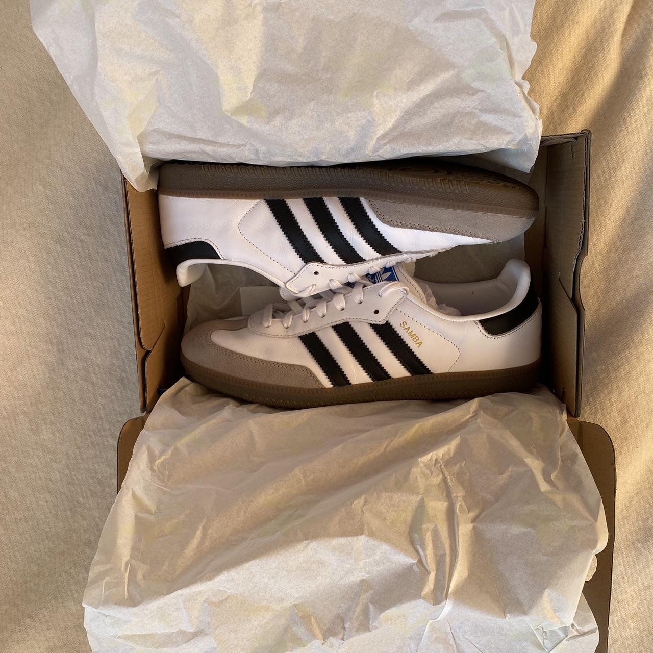 Adidas Samba UK9.5 Worn twice, basically new comes... - Depop