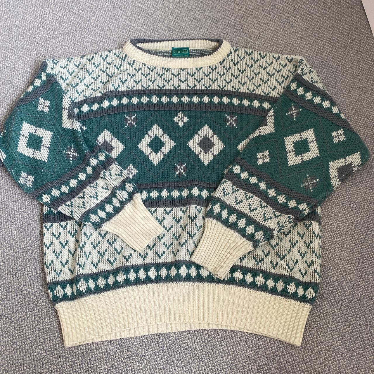 grandma/grandad style jumper with a pattern... Depop