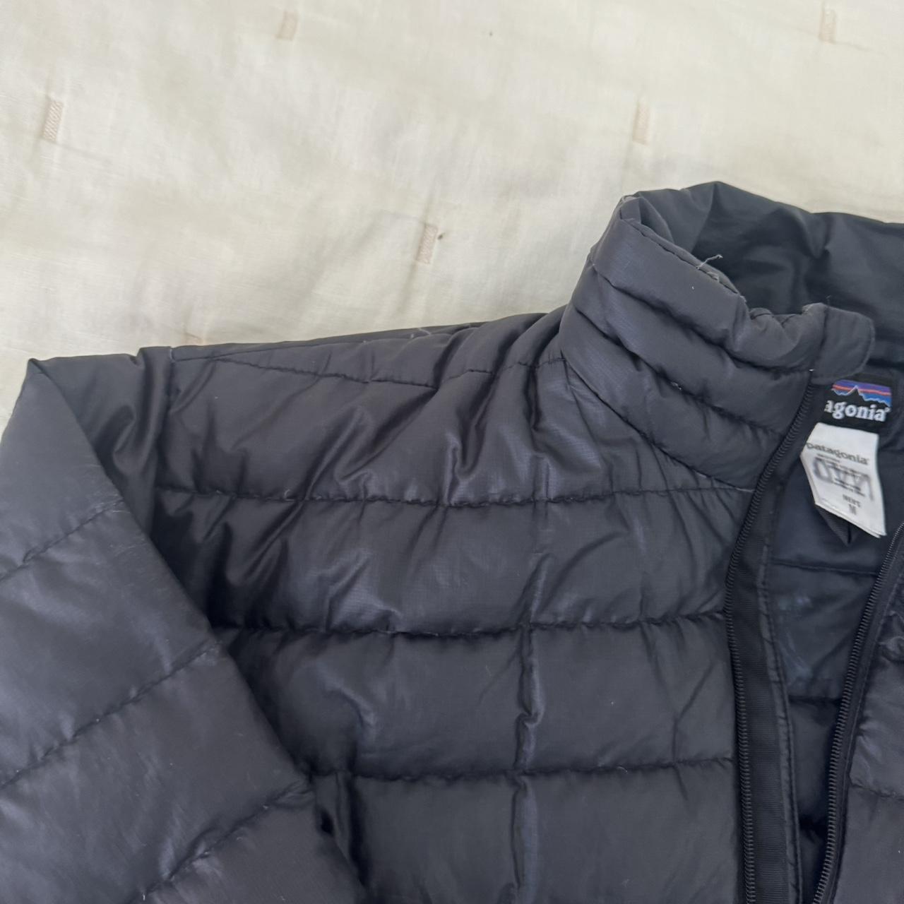 patagonia men’s down jacket black size medium. worn... - Depop