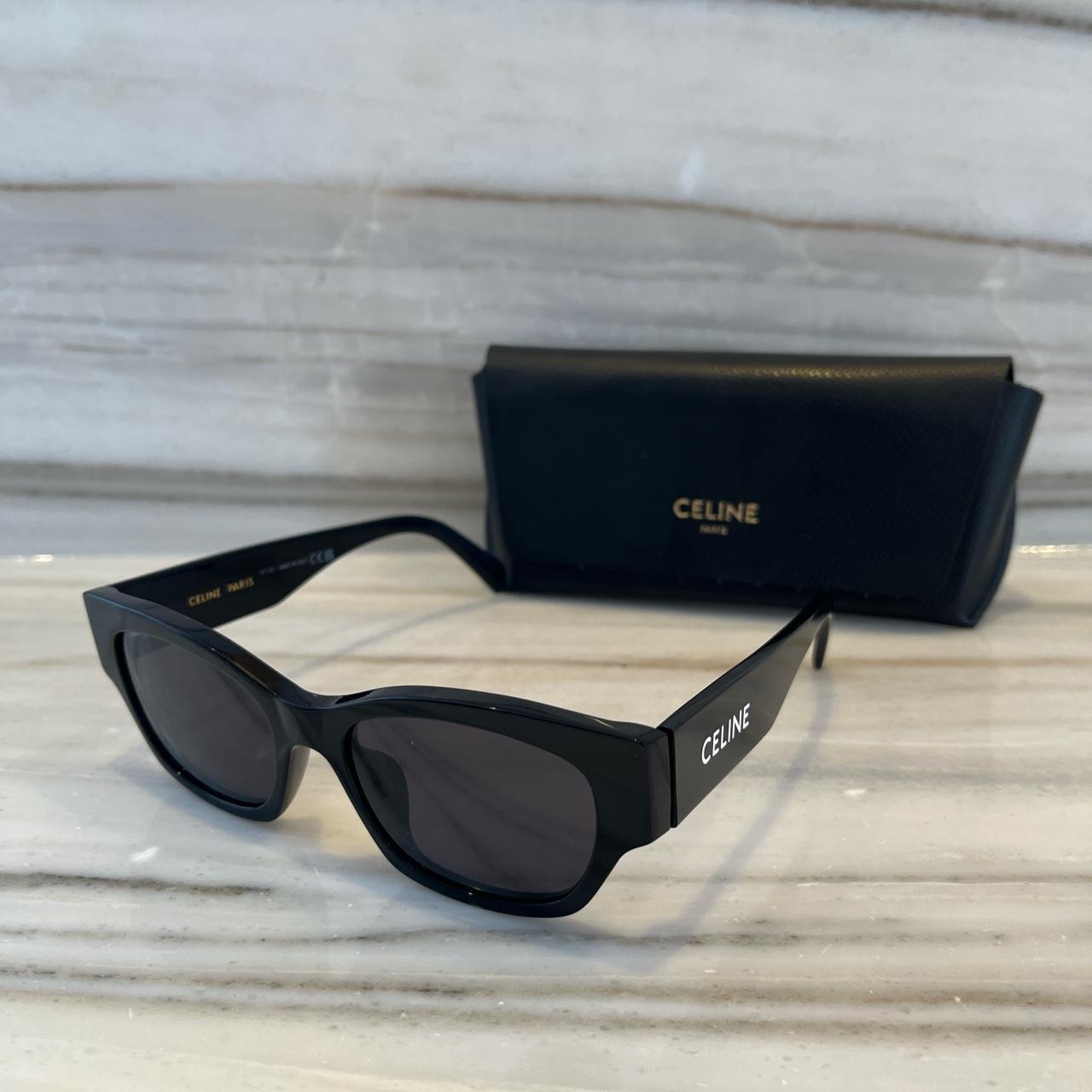 CELINE ブラックサングラス Céline monochrome black sunglasses in brand new | Depop