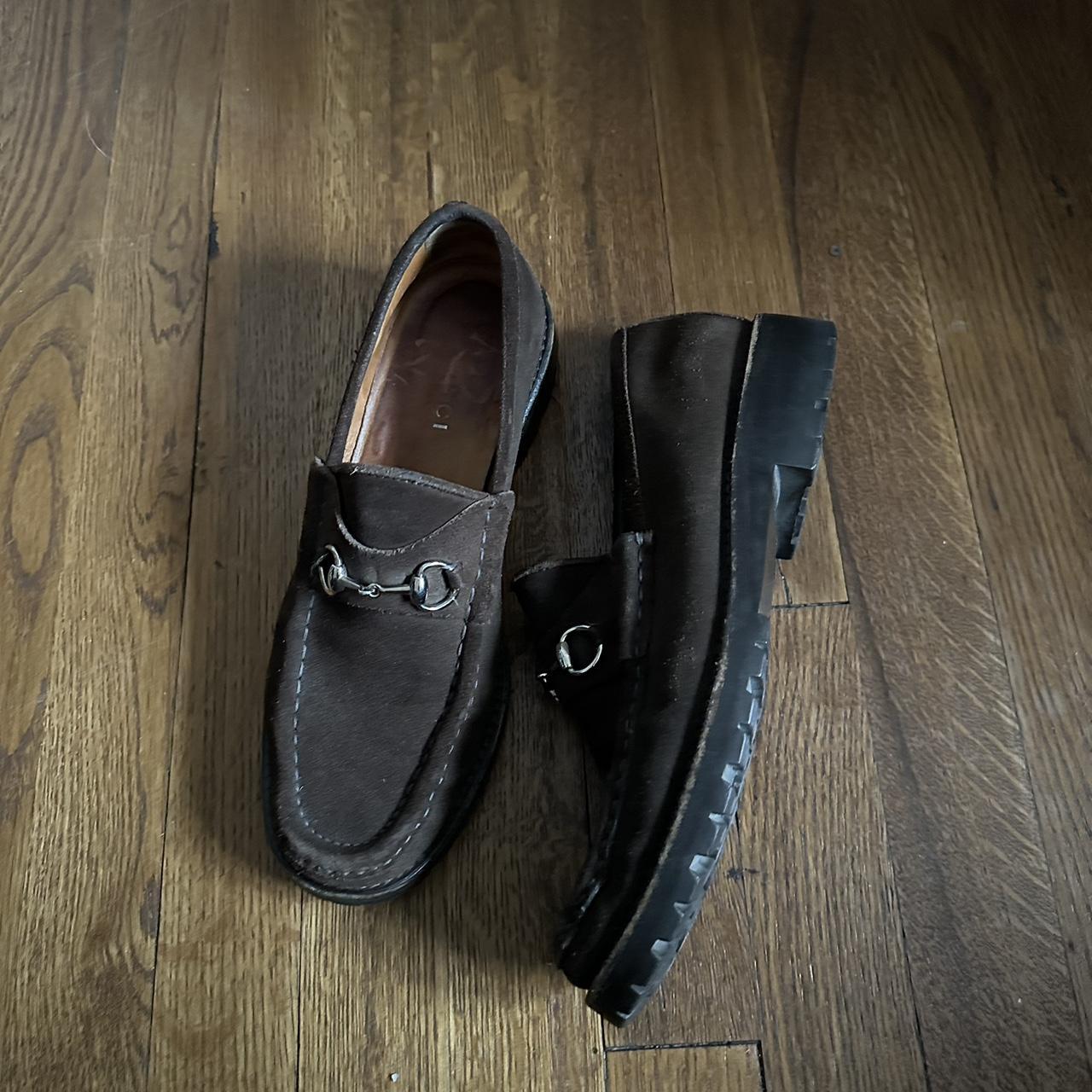 mens brown suede gucci loafers