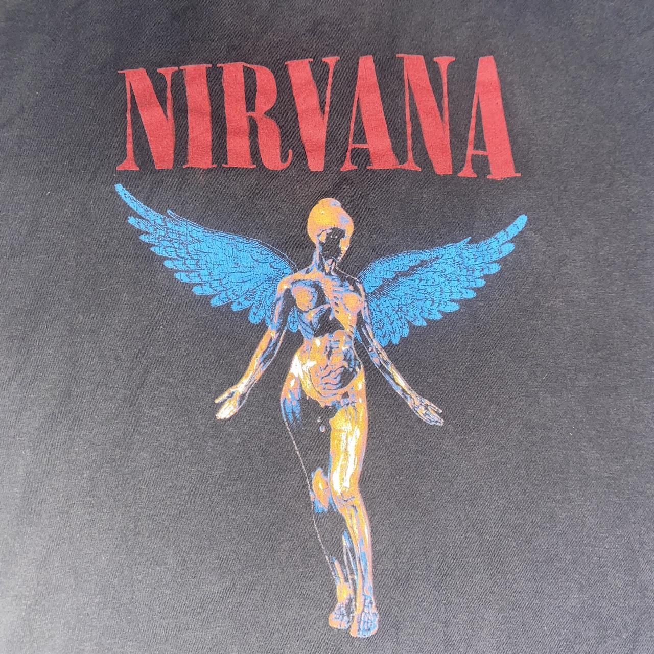 large grey nirvana in utero shirt size large, but... - Depop