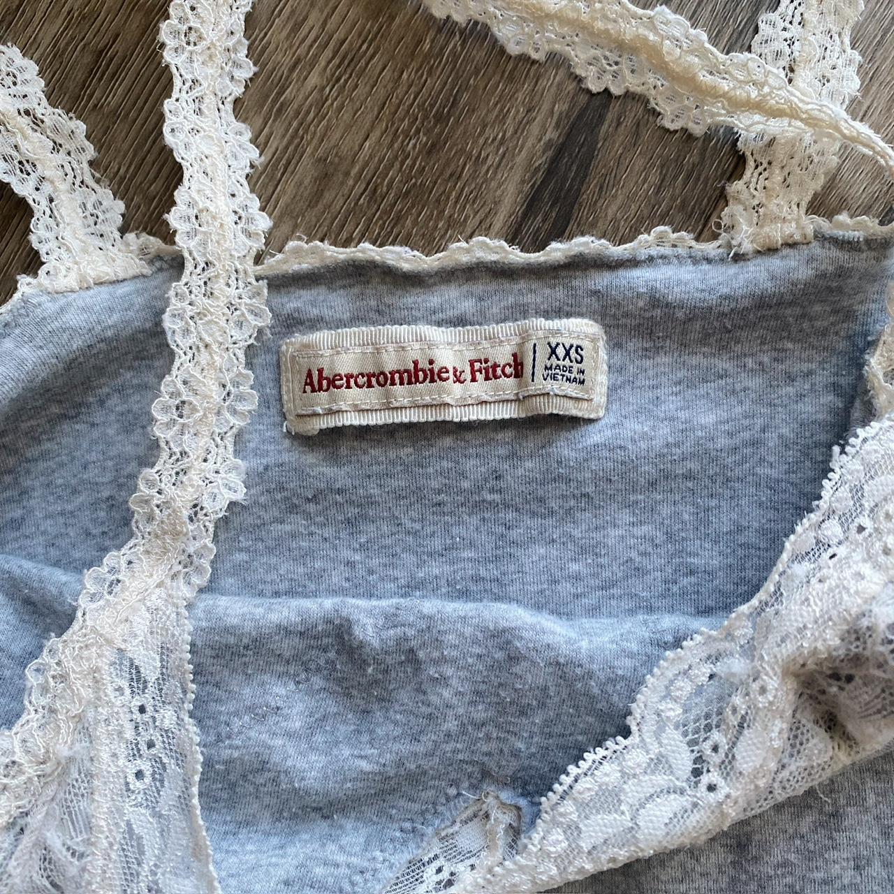 abercrombie & fitch y2k lace tank top 🩰 light gray +... Depop