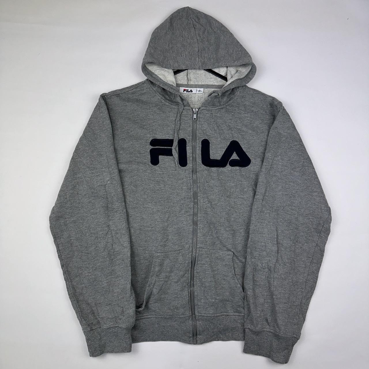 Fila zip up hoodie 🧥 Grey⚪️ Condition = Great... - Depop