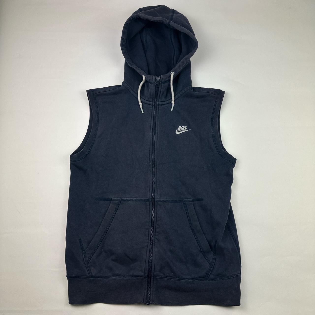 Nike hoodie gilet Navy blue Condition Great Depop