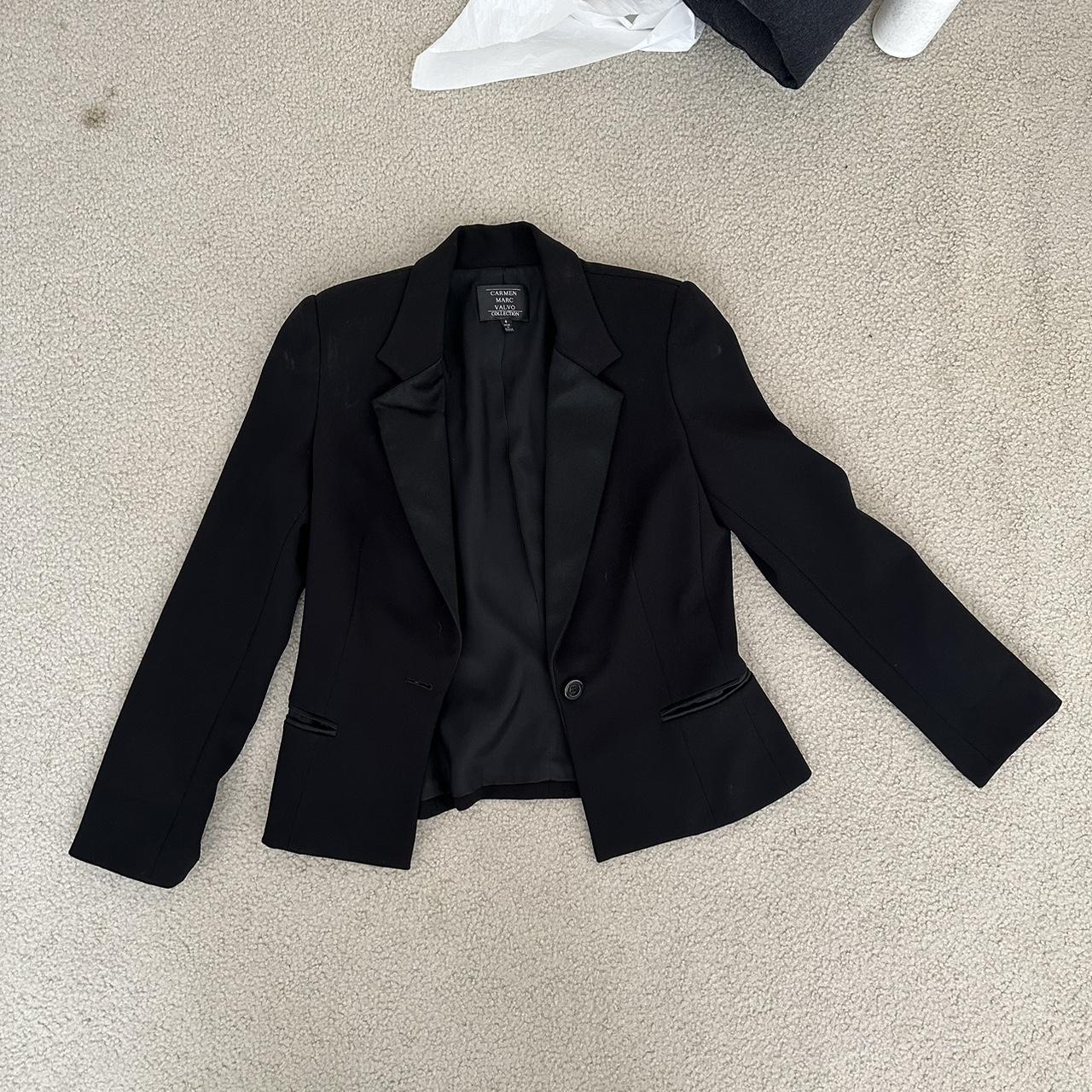 carmen marc valvo collection silk trim black... - Depop