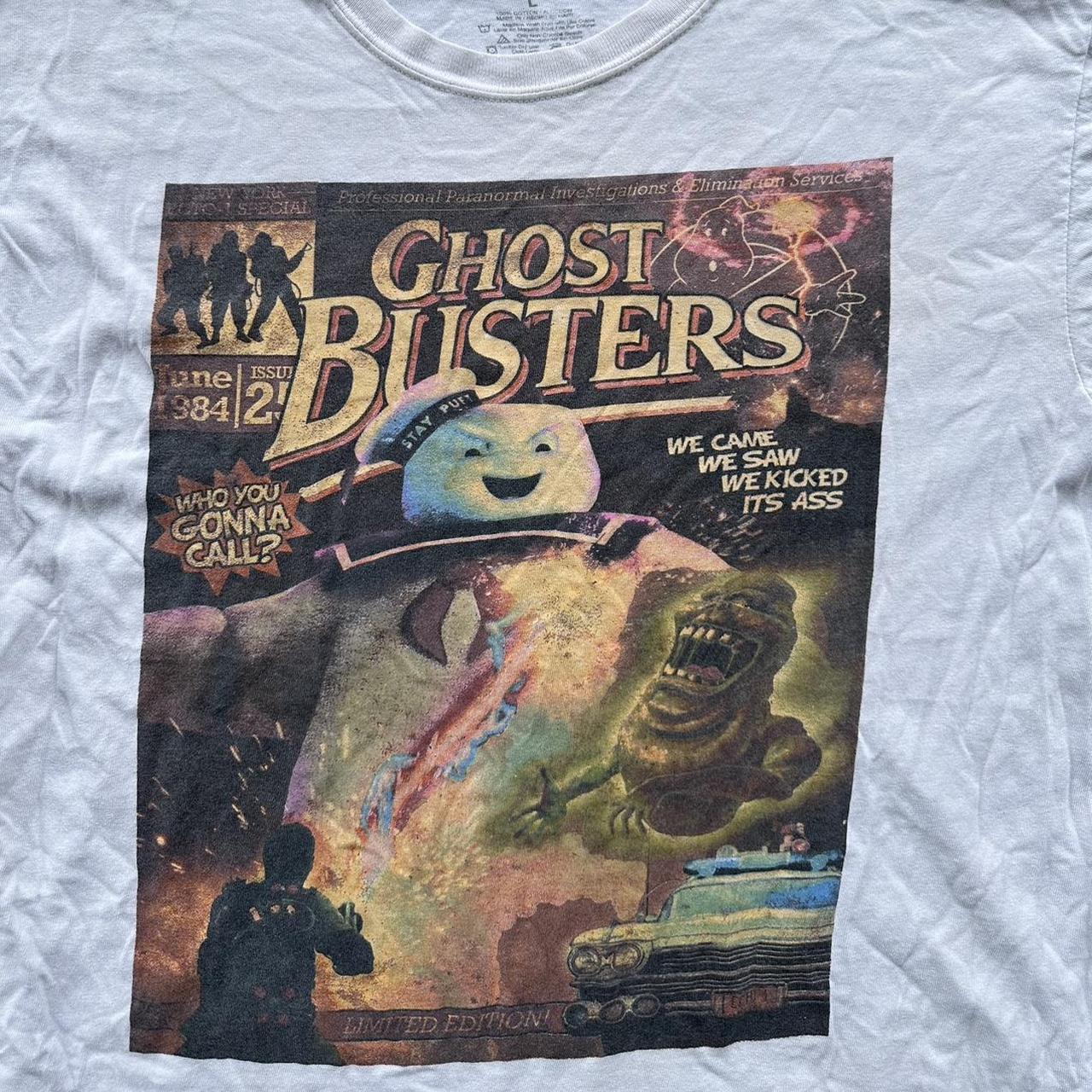 ghostbusters movie promo tee super hard graphic in... - Depop