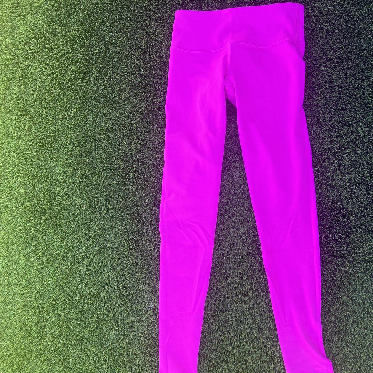 Hot pink/ fuchsia Lululemon leggings! More low rise... - Depop