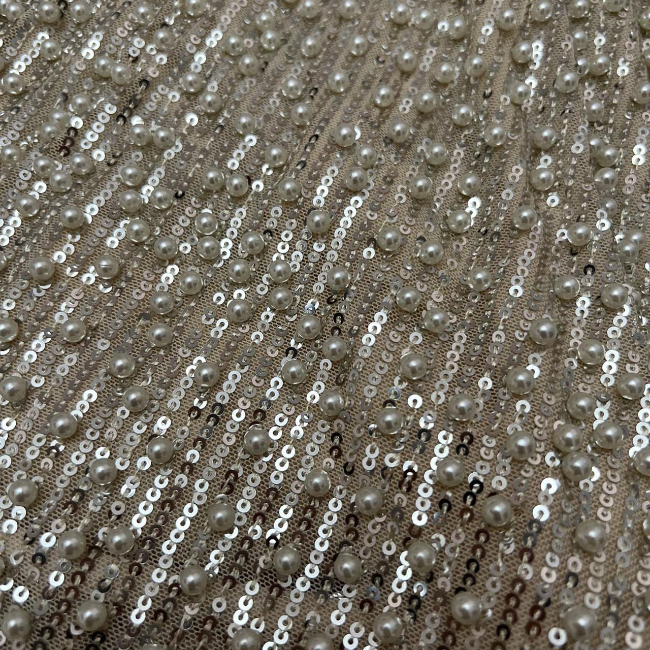 fashion nova pearl beaded sequin dress with chain... Depop